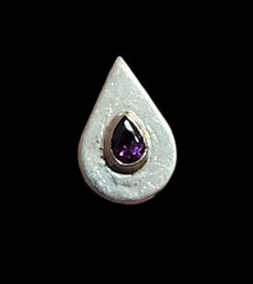 Vintage Sterling Silver Amethyst Color Pendant