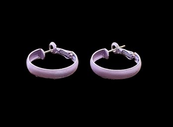 Retro Purple Hoop Earrings