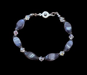 Lovely Gray Iridescent Beaded Bracelet