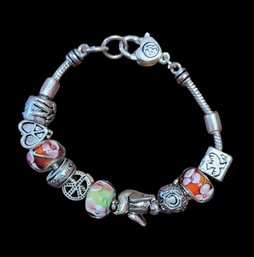 Beautiful Silver Tone Charm Bracelet