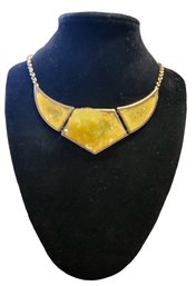 Chunky Three Part Yellow Rock Necklace