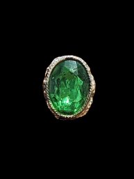 Large Green Oval Stone Ring