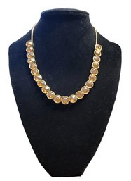 Gold Tone With Light Amber Stones Necklace