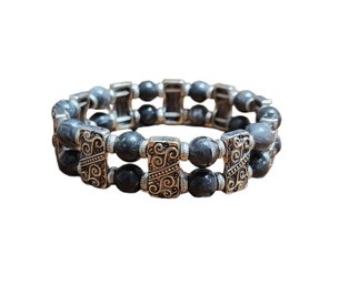 Lovely Gray And Silver Tone Bracelet