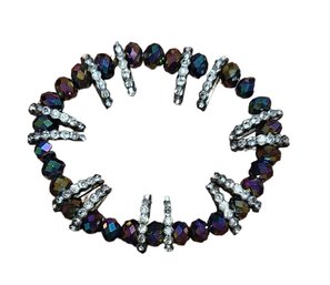 Rhinestone And Iridescent Beads Bracelet