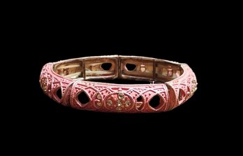 Salmon Pink Color Glittery Bracelet