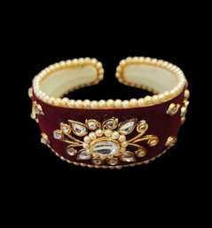 Lightweight Burgundy Cuff Bracelet