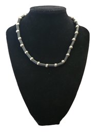 Black And Silver Tone Necklace