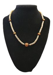 Brown And Cream Color Coral Style Necklace