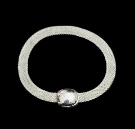 Silver Tone Bracelet With Large Silver Tone Bead