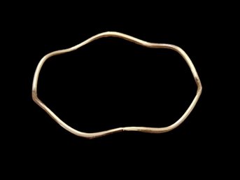 Thin Gold Tone Wavy Style Bangle Bracelet