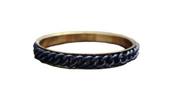 Deep Blue And Gold Tone Bangle Bracelet