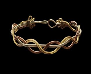 Gold, Silver, And Copper Tone Bracelet