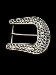 Large Silver Tone Horseshoe Shaped Belt Buckle