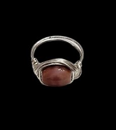 Hand Made Silver Tone Wrap Artisan Ring, Size 7.5