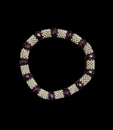 Silver Tone And Purple Bracelet