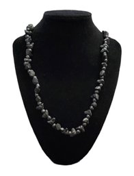 Vintage Charcoal Black Beaded Necklace