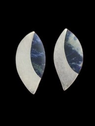 Mexican Sterling Silver And Sodalite Earrings