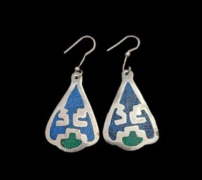 Vintage Southwestern Alpaca Silver Earrings