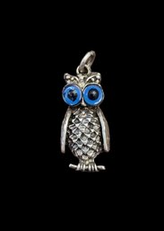 Vintage Mexican Sterling Silver Owl Pendant