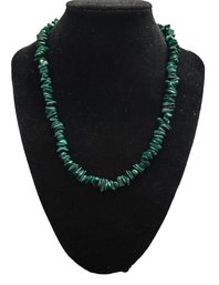 Forest Green Coral Style Necklace With Gold Tone Back Closure