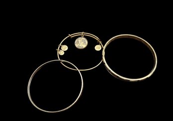 Lot Of 3 Gold Tone Bracelets