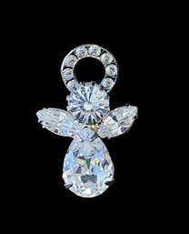 Vintage Rhinestones Angel Pendant