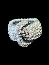 Vintage Expandable Rhinestone Ring, Size 6