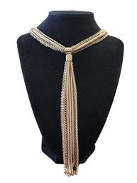 Gold Tone Necklace With Tassel Pendant