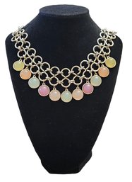 Gold Tone And Multicolor Bib Necklace