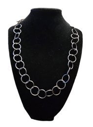 Dark Silver Tone Chained Necklace