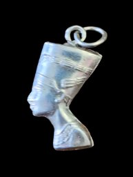 Vintage Sterling Silver Egyptian Queen Nefertiti Pendant, Tested