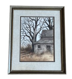 Original Pen & Wash Titled Barn With Trees Signed By Bill Ely