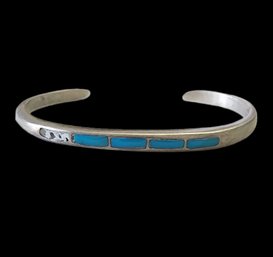 Vintage Sterling Silver Turquoise Color Inlay