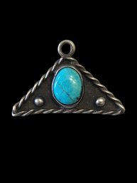 Vintage Sterling Silver Turquoise Color Pendant