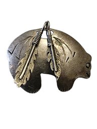 Vintage Sterling Silver Native American Bear Single Earring