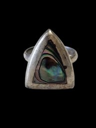 Vintage Mexican Sterling Silver Abalone Ring, Size 6.5