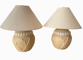 Pair Of Vintage Sculptural Ceramic Table Lamps