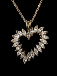 Vintage 12k GF Chain With A CZ Heart Pendant