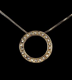 Vintage Sterling Silver Necklace With Circle Pendant