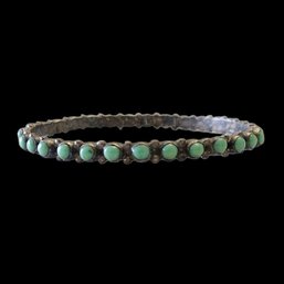 Vintage Sterling Silver Native American Turquoise Color Bracelet