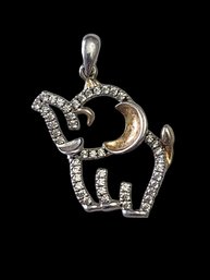 Vintage Sterling Silver Elephant Pendant