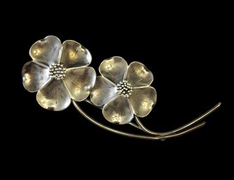 Vintage Sterling Silver Stuart Nye Dogwood Flowers Brooch