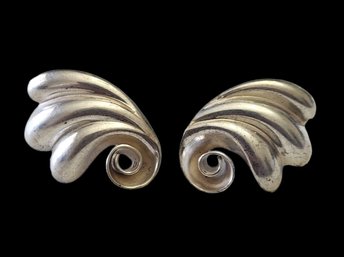 Vintage Mid Century 1940's Sterling Silver StylizedDanecraftEarrings