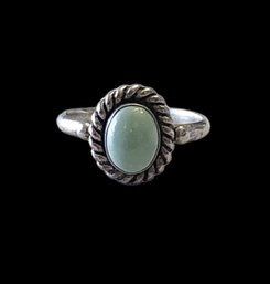 Vintage Sterling Silver Mint Green Color Ring Size 6.5