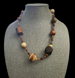 Handcrafted Artisan Wooden Beaded Necklace