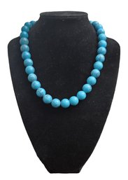 Southwestern Style Blue/Black Swirl Beaded Necklace