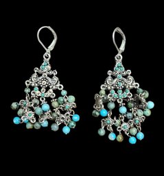 Southwestern Style Turquoise Color Beaded Earrings