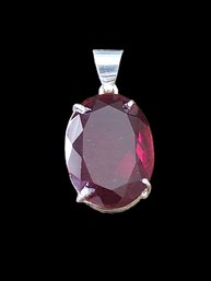 Large Mozambique Oval Cut Garnet Color Stone Pendant