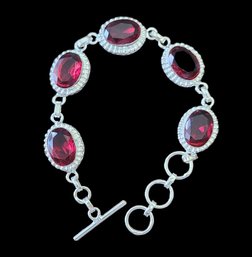 Glitzy Ruby Color Stone Bracelet